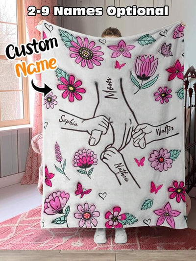 1pc Custom Blanket For , Personalized Names Blanket, Personalized Text Anniversary Blanket, Customized Throws, Dining Room, Tea Room, Unique Gift 's Day